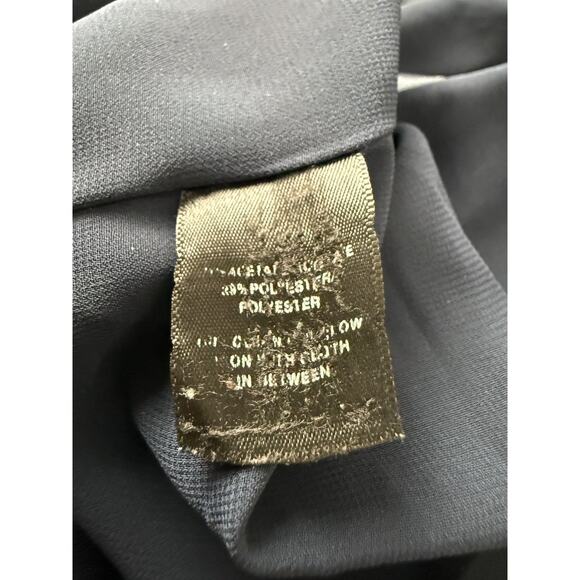 Lafayette 148 Size L Career Notched Open Front Blazer Jacket Navy Lined - Picture 6 of 8